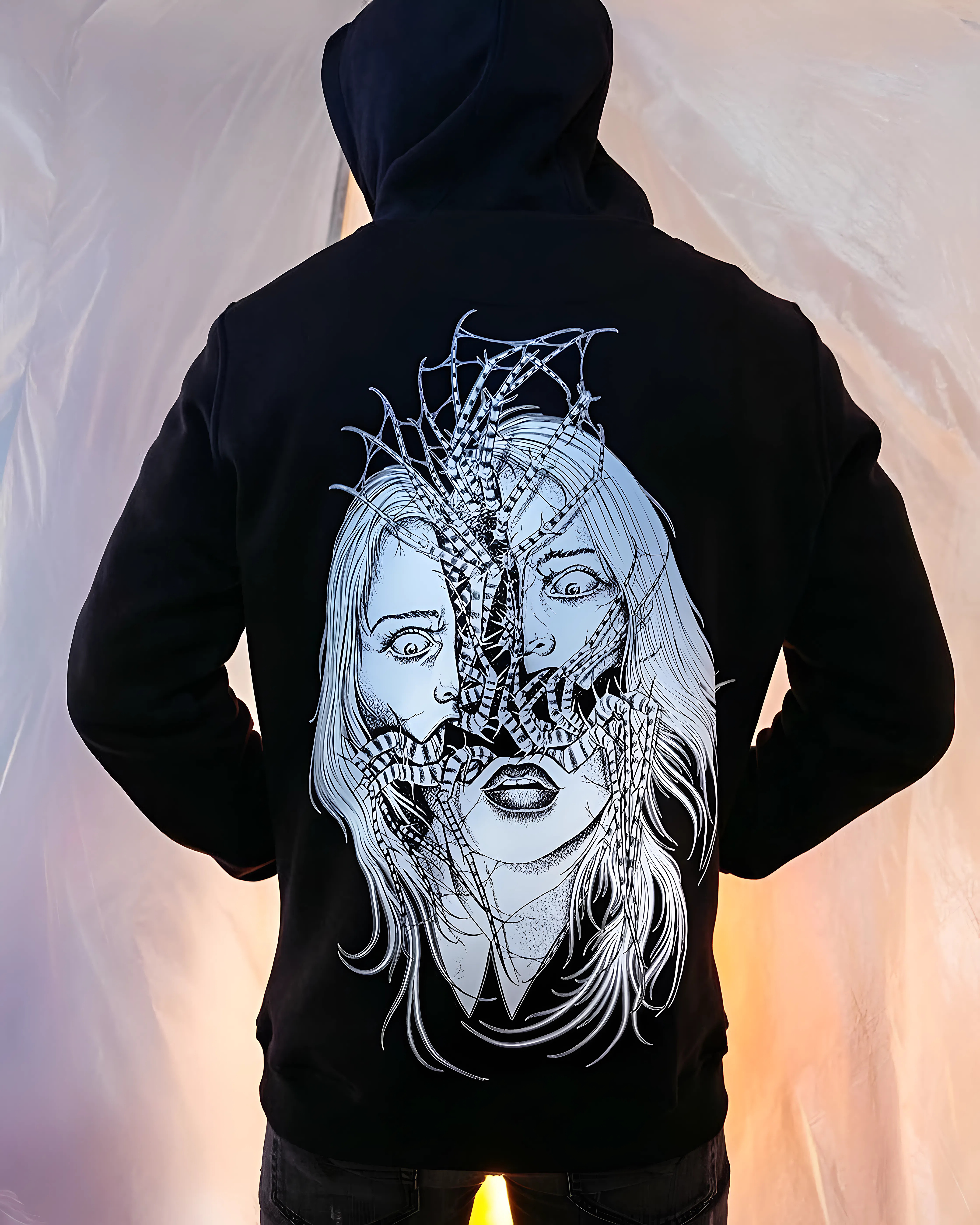 Factured (Black) - Oversize Hoodie
