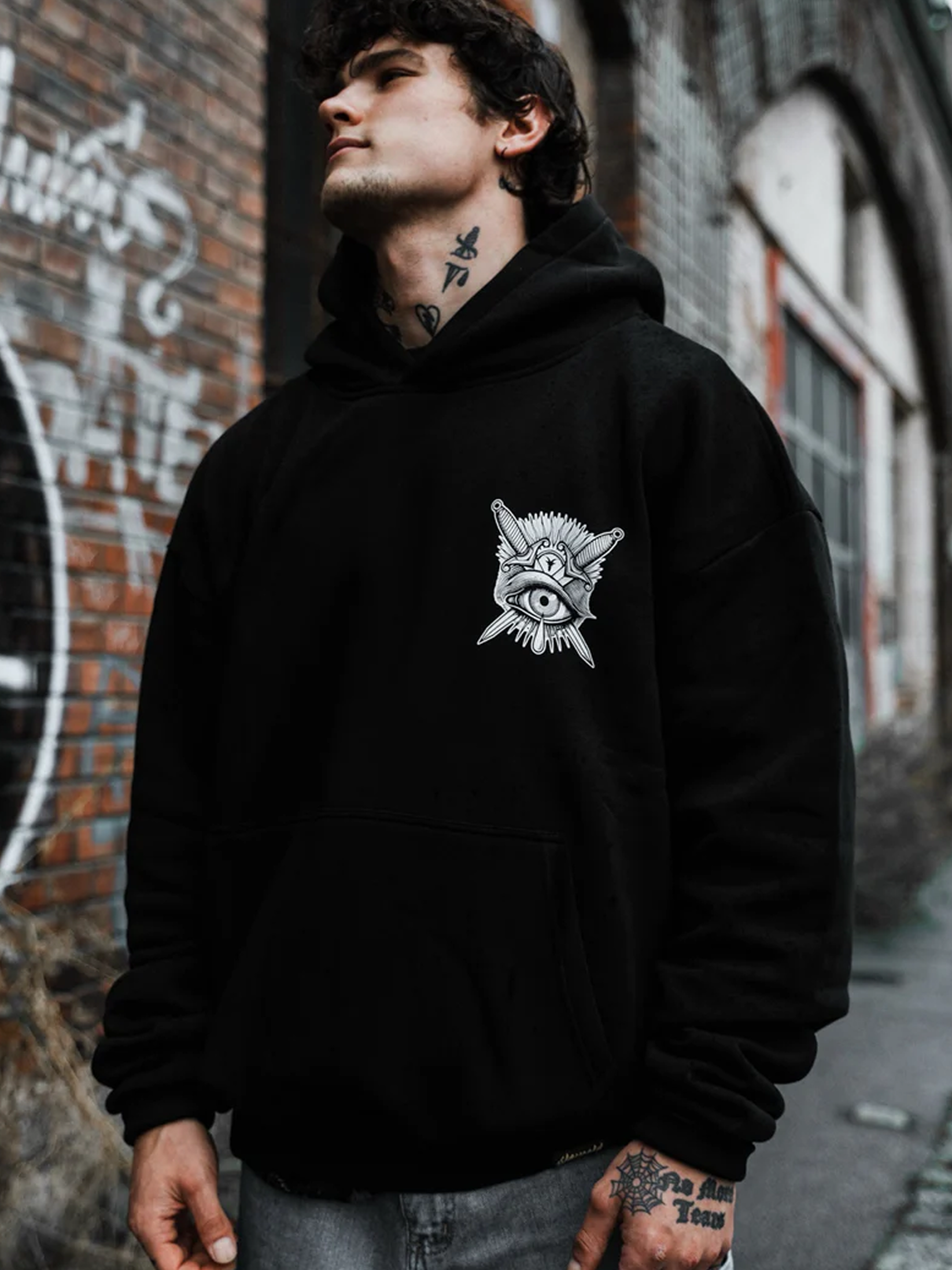 Think Twice (Black) - Oversize Hoodie