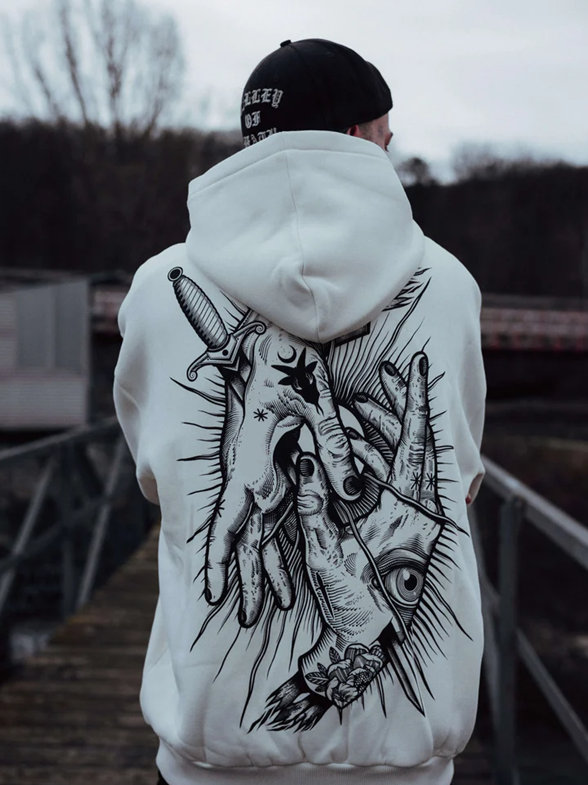 Think Twice (White) - Oversize Hoodie